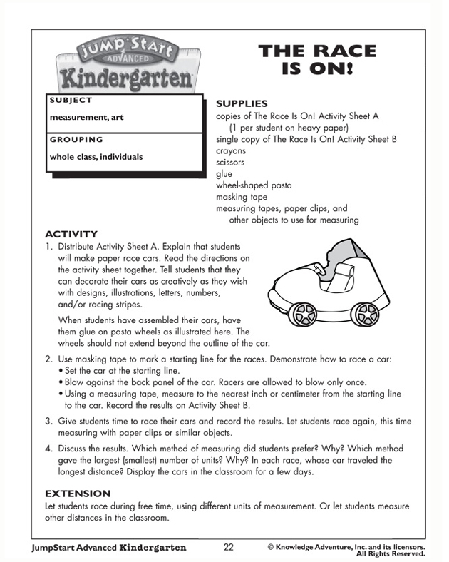 The Race is On - Fun, Free Math Activities for Kids