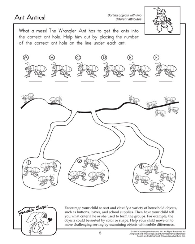 Ant Antics - Math Worksheet for 1st Graders