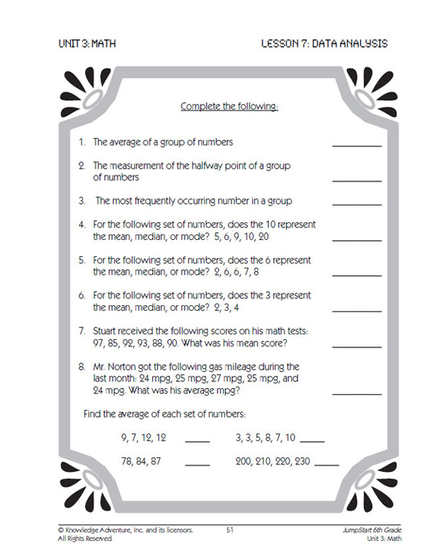 The Basics of Statistics - Math Worksheet for Kids