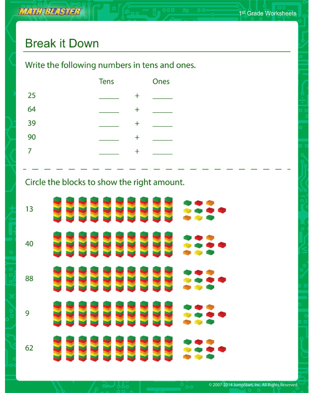 Break it Down - Place Value Worksheet for Kids