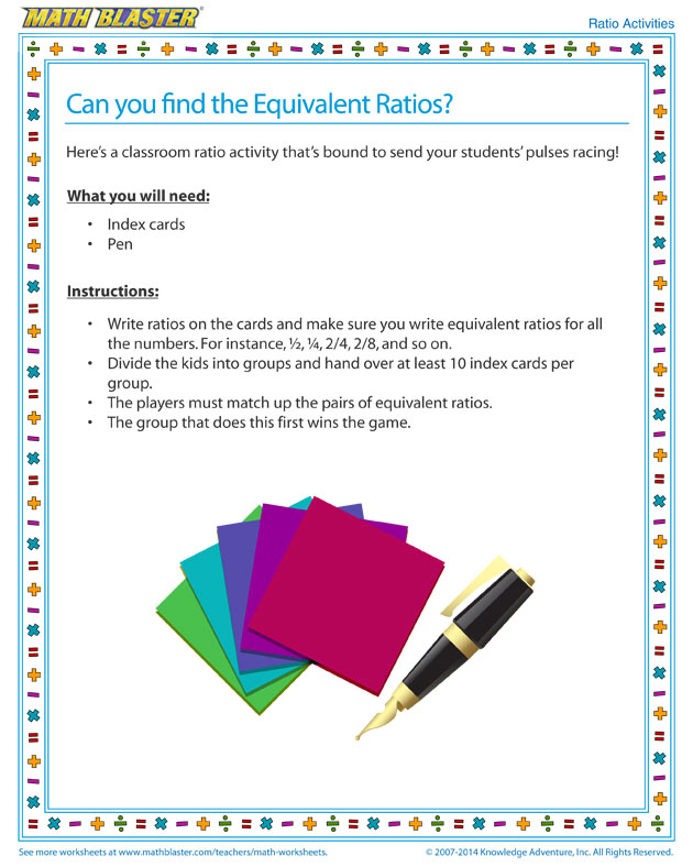Can you find the Equivalent Ratios? - Ratio activities to make math fun!