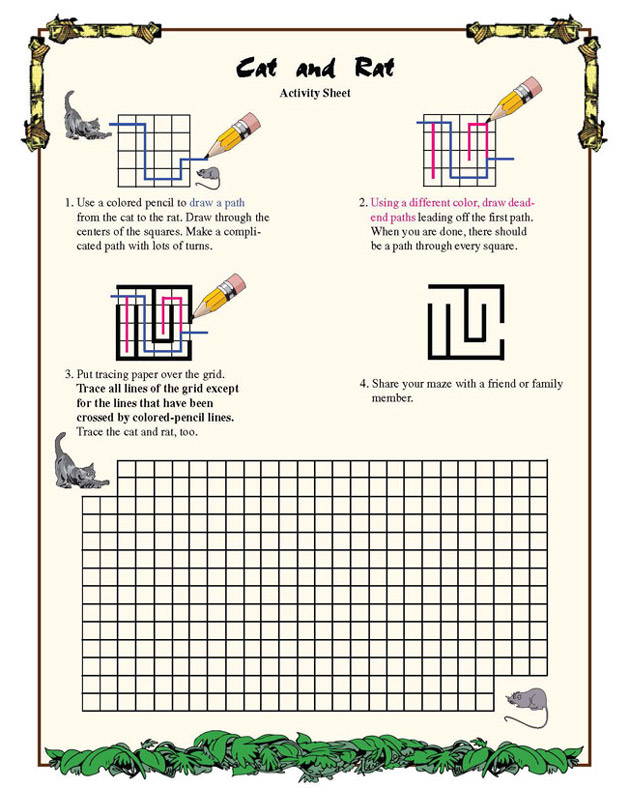Cat and Rat - Geometry Worksheet for Kids