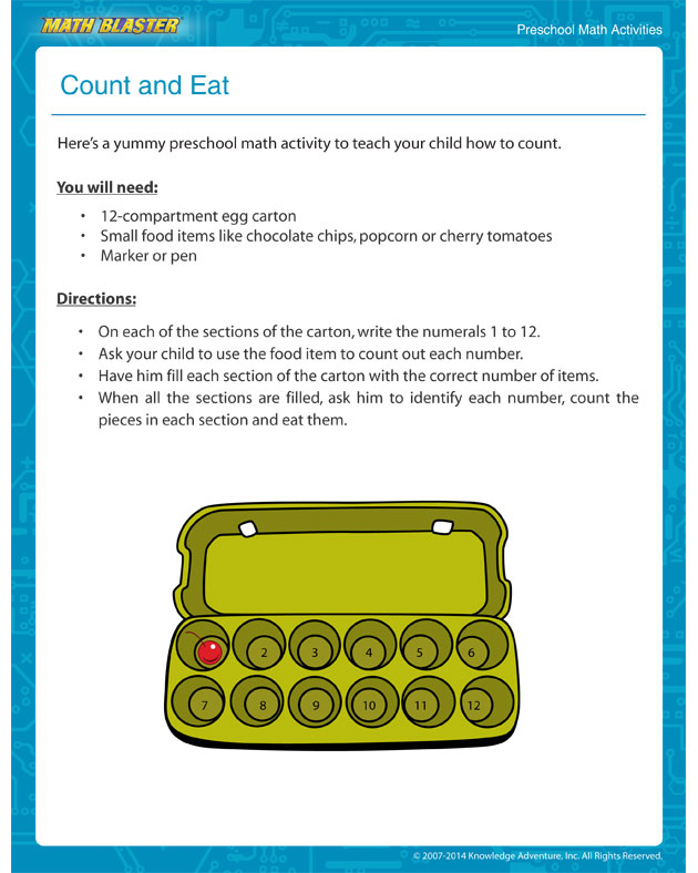 Did you see 'Count and Eat'? - Fun Preschool Math Activity by MathBlaster