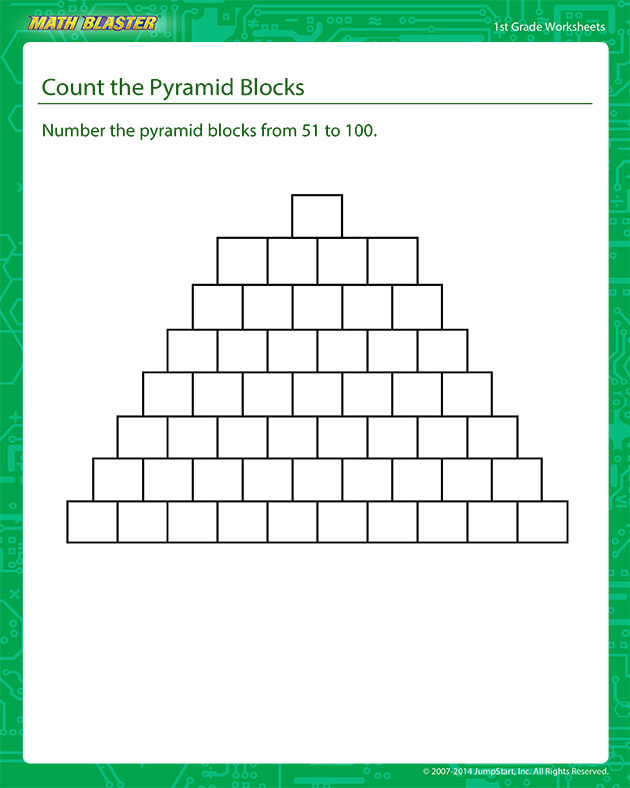 Count the Pyramid Blocks - Counting Worksheet for Kids