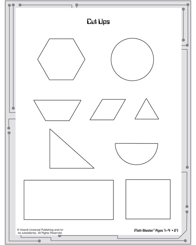 Cut Ups - Geometry Worksheet for Kids
