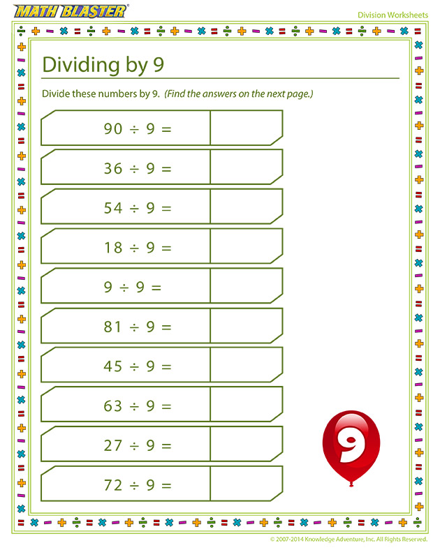 Dividing by 9 - Division is fun!