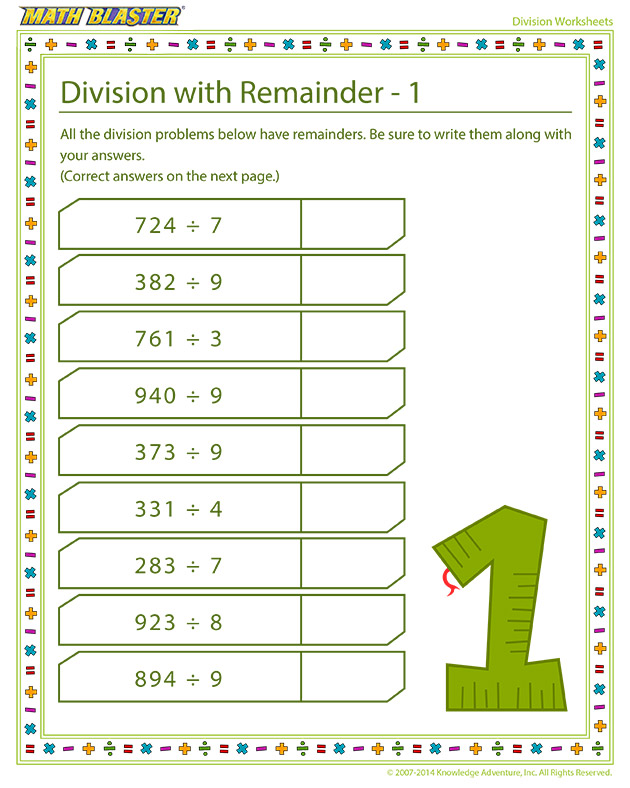 Division with Remainder – 1 - Learning division is fun!
