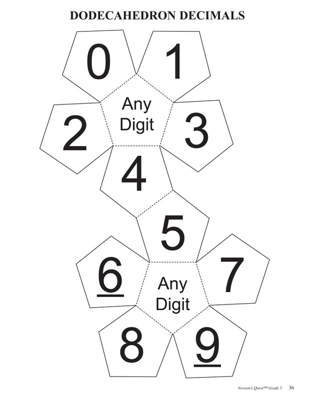 Dodecahedron Decimals - Math Worksheet for Kids