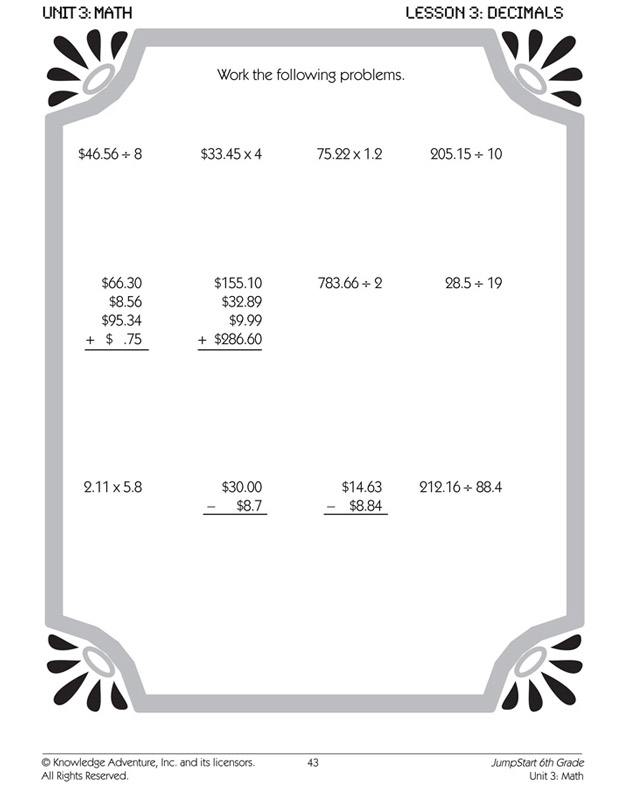 A Dot to Remember - Decimals Worksheet for Kids