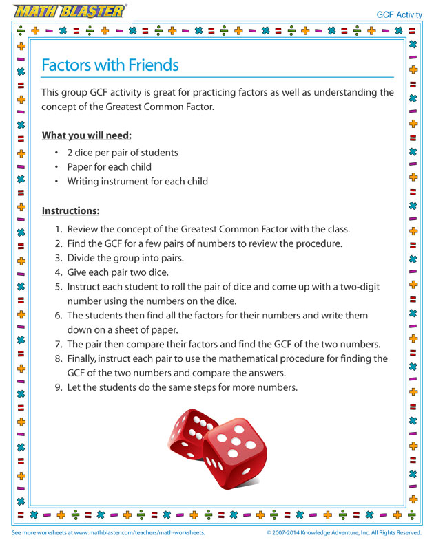 Factors with Friends - GCF Activity for Kids