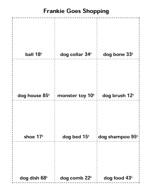 Frankie Goes Shopping - Free Printable Addition Worksheet for Kids