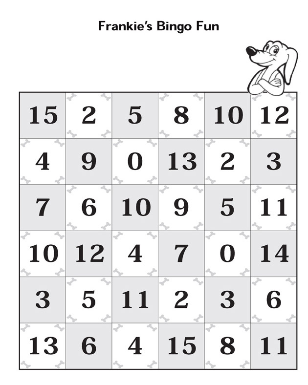 Frankie's Bingo Fun - Subtraction Worksheet for 1st Graders