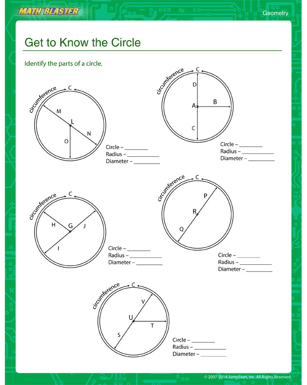 Get to Know the Circle - Fifth Grade Geometry worksheet