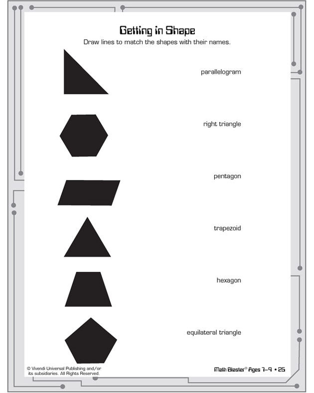 Getting in Shape - Free Printable Geometry Worksheet for Kids