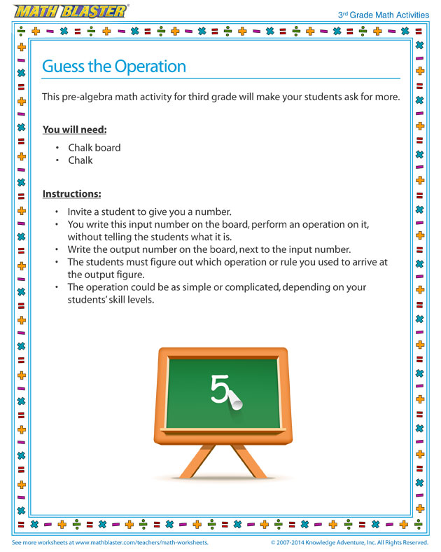 Guess the Operation - Cool Math Activity for Third Grade