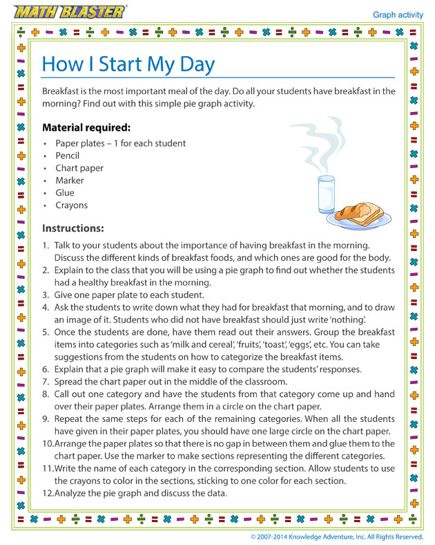 How I Start My Day - Pie Graph Activity for Kids