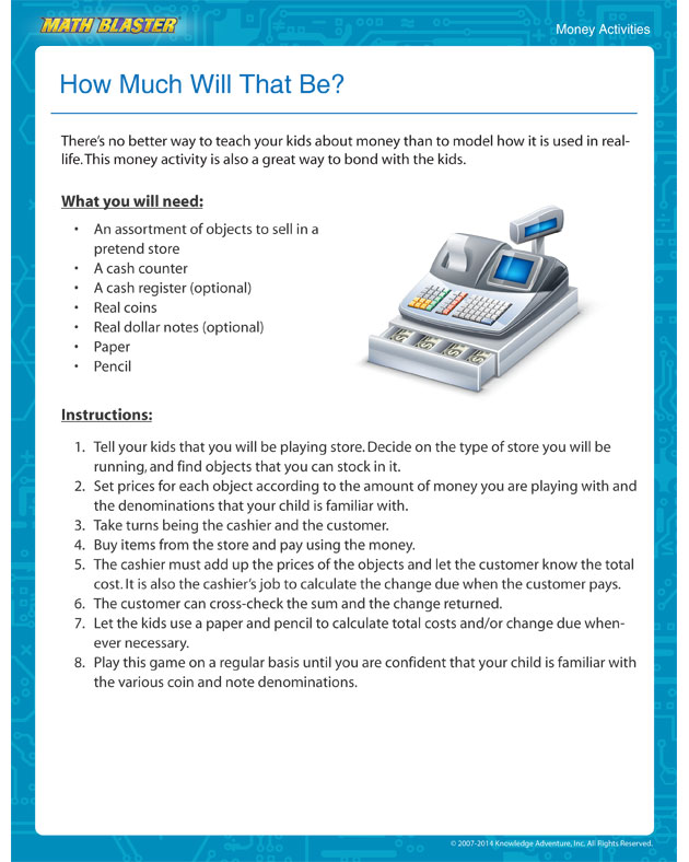 How Much Will That Be? -  Money Activity and Printable for Children