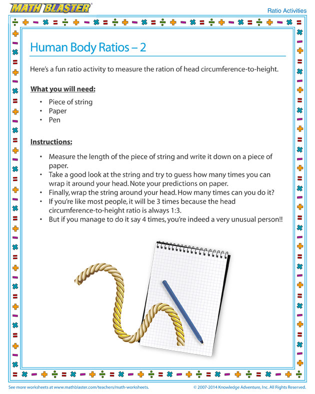 Human Body Ratios – 2 - Free Ratio Activity Online