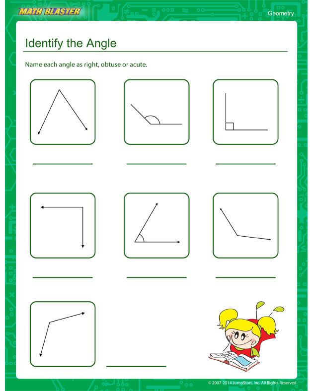 Identify the Angle  - Third Grade Geometry Worksheet
