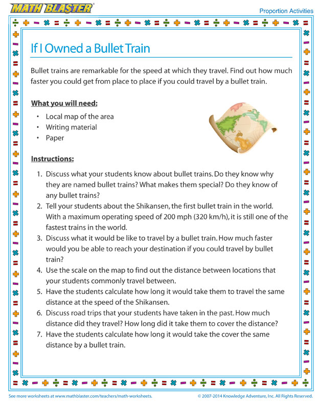If I Owned a Bullet Train - Proportions Activity for Kids