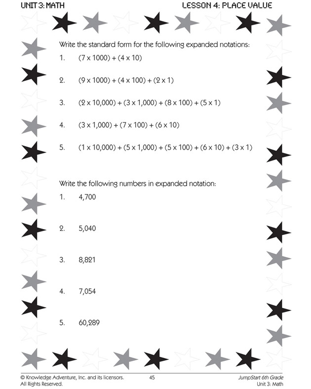 Know Your Place - Math Worksheet for Kids