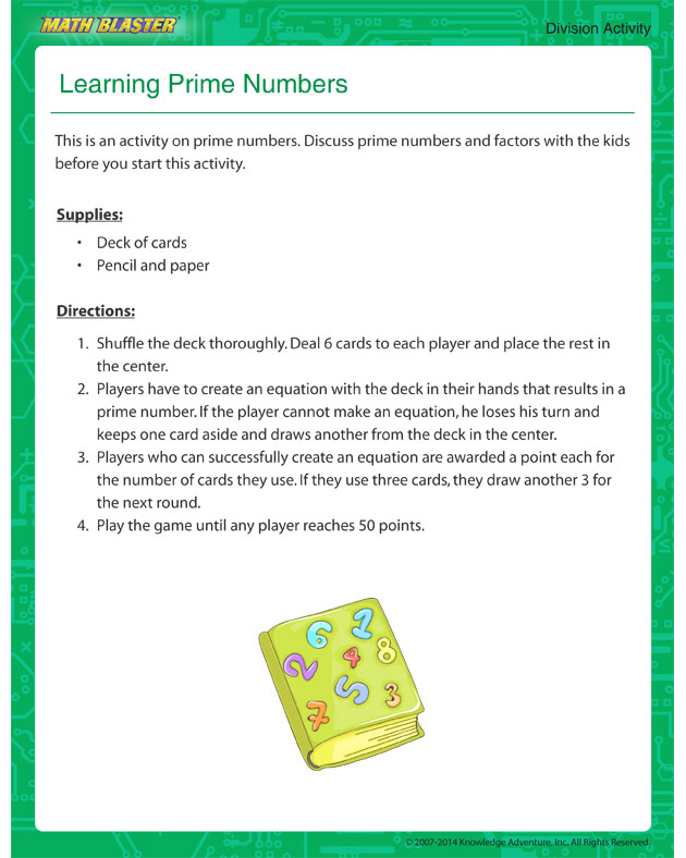 Learning Prime Numbers - Free Kindergarten Math Activity