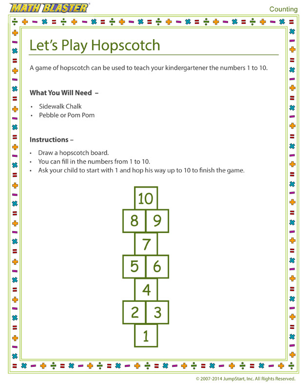 Let’s Play Hopscotch - Free Kindergarten Counting Activity