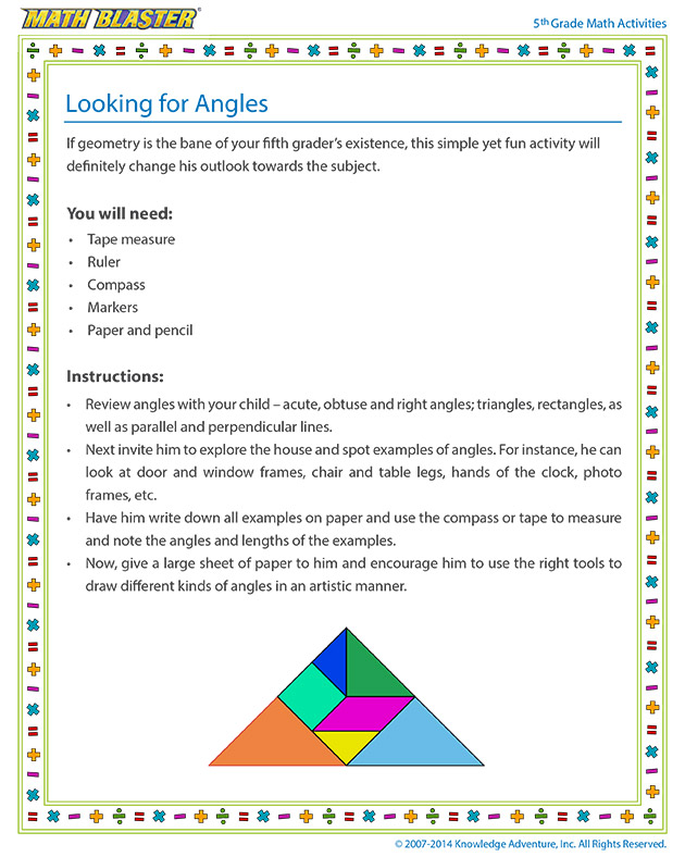 Looking for Angles - Online 5th Grade Angles Activity for Children