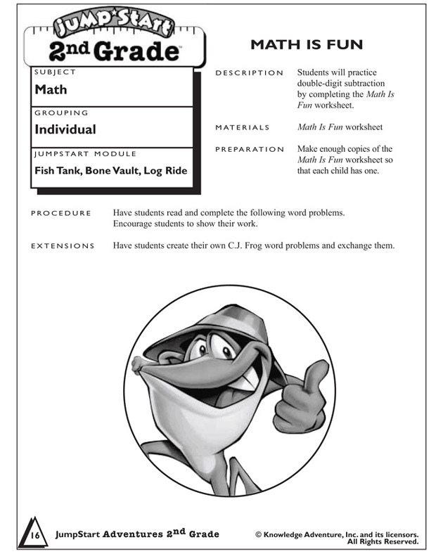 Math is Fun - Subtraction Worksheet for 2nd Graders