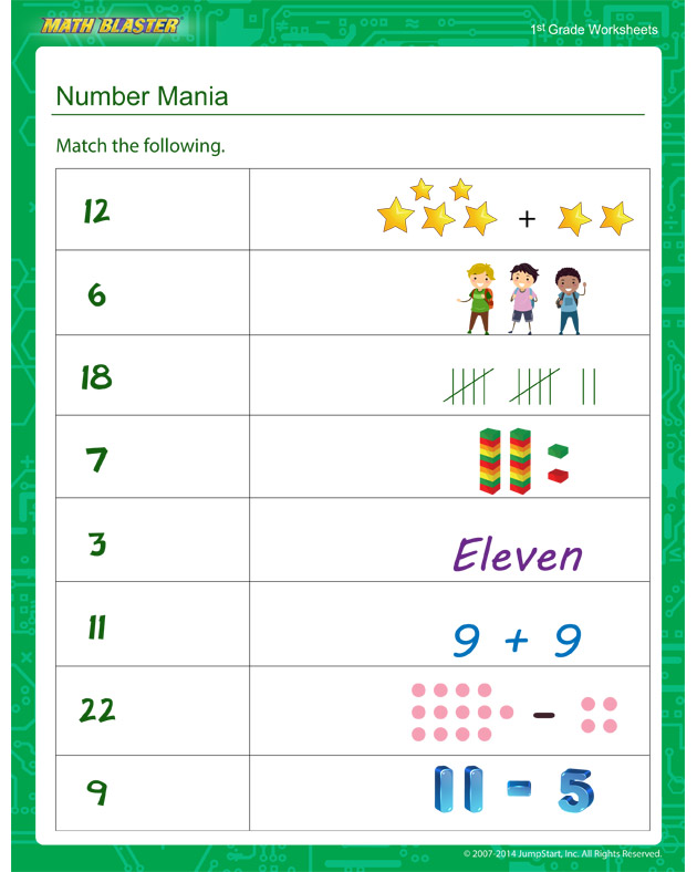 Number Mania - Numbers Worksheet for Kids