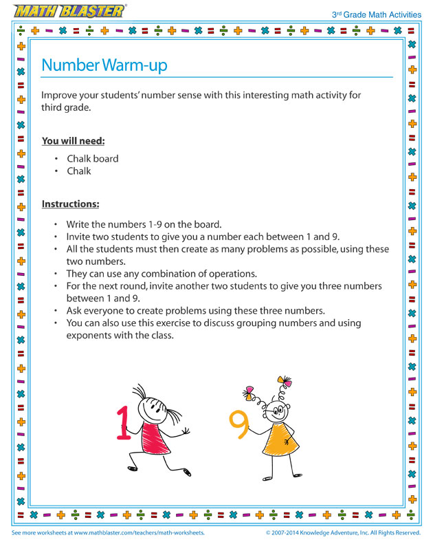 Number Warm-up - Number Sense Activity and Printable for Third Grade