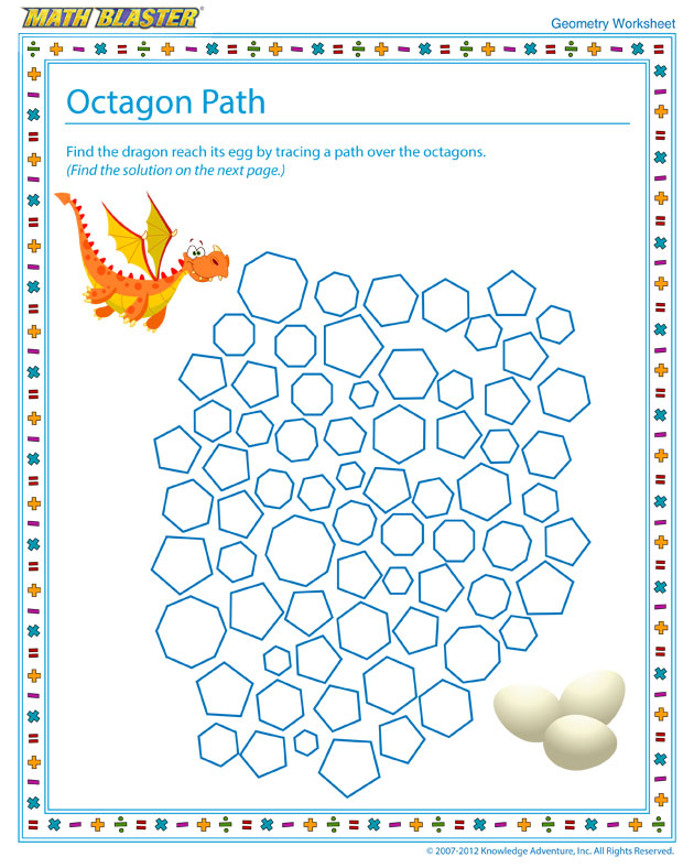 Octagon Path - Free Kids' Worksheet for Geometry