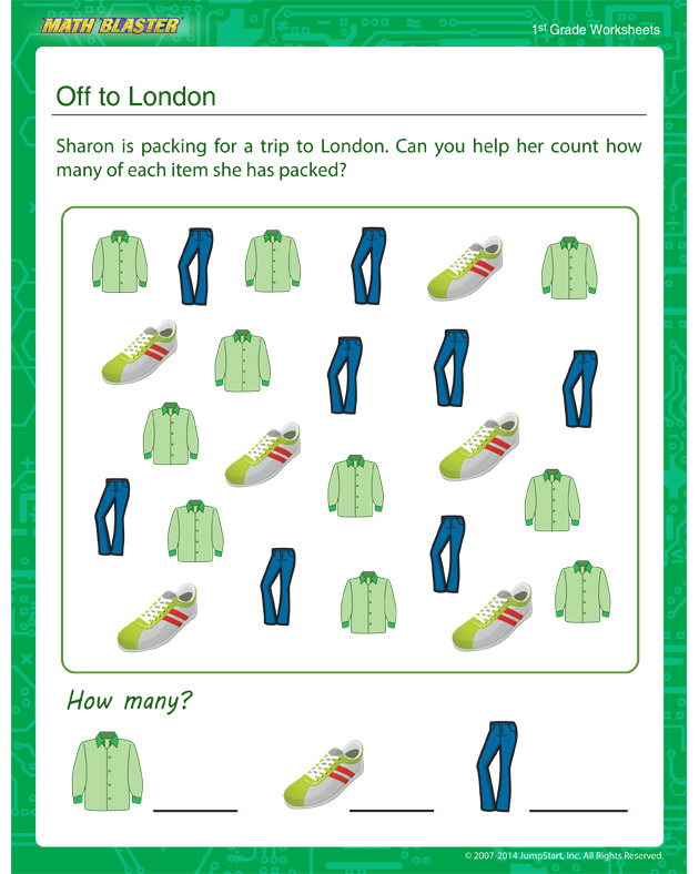 Off to London - Fact Family Worksheet for Kids