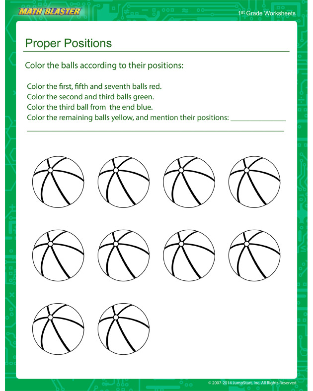 Proper Positions - Sequencing Worksheet for Kids