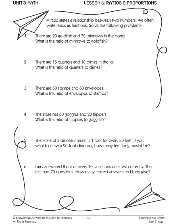 Proportionately Speaking - Ratio and Proportion Worksheet for Kids