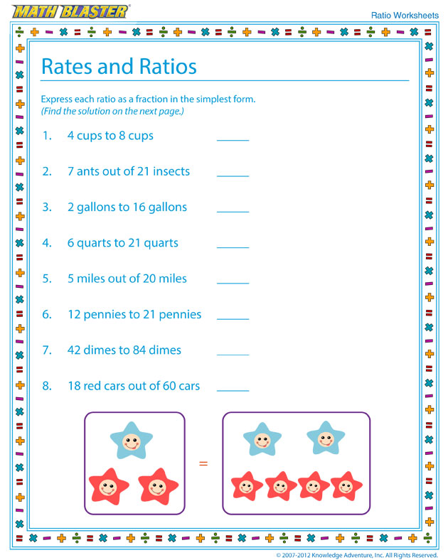 Download 'Rates and Ratios – 2' - Free Ratio Worksheet for Elementary Grades