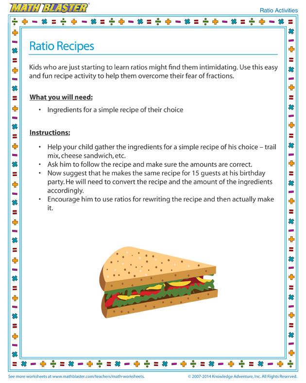 Ratio Recipes - Free Ratio Activity Online