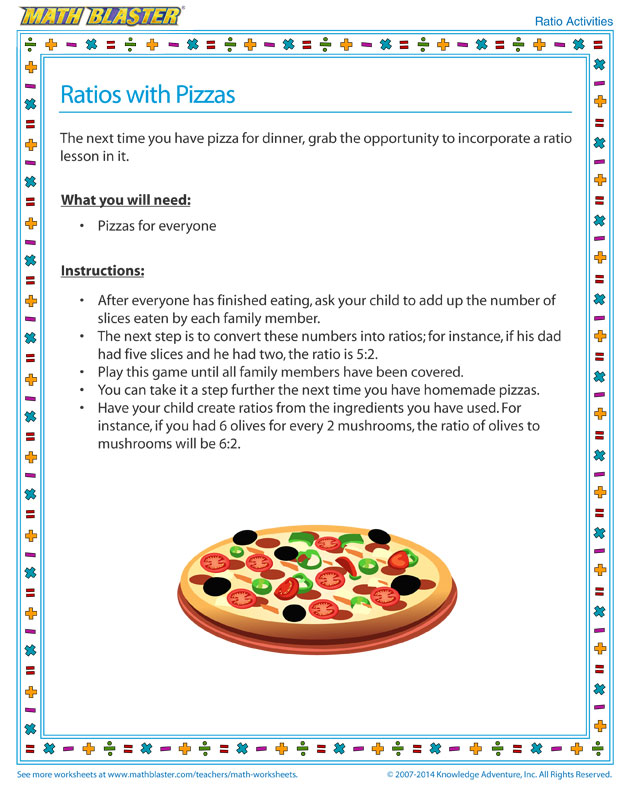 Ratios with Pizzas - Free Ratio Activity and Printable
