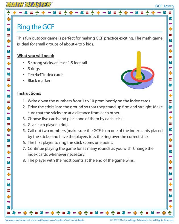 Ring the GCF - GCF Activity for Kids
