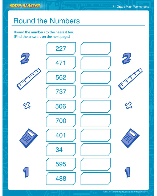 Round the Numbers - Free Rounding Numbers Worksheets for Middle School