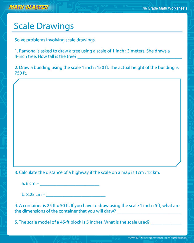 Scale Drawings - Free Scale Drawing Worksheets for Middle School