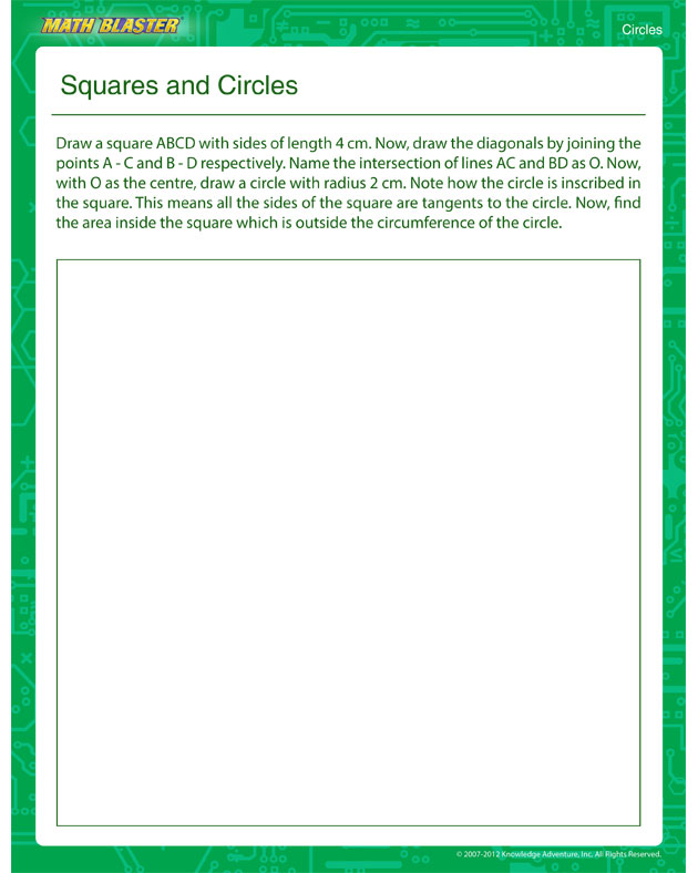 Squares and Circles - Fifth Grade Circles Worksheet