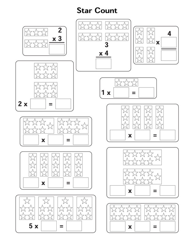 Star Count - Printable Multiplication Worksheet for Kids