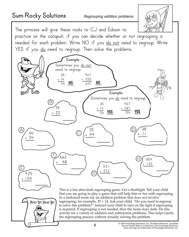Sum Rocky Solutions - Addition Worksheet for 2nd Graders