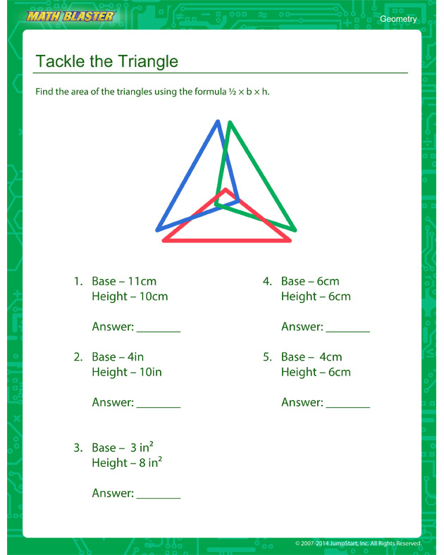 Tackle the Triangle - Fourth Grade Geometry worksheet