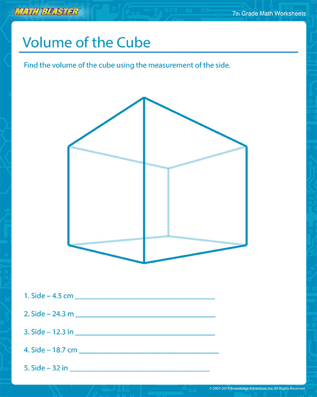 Volume of a Cube - Free Volume Worksheets for Middle School