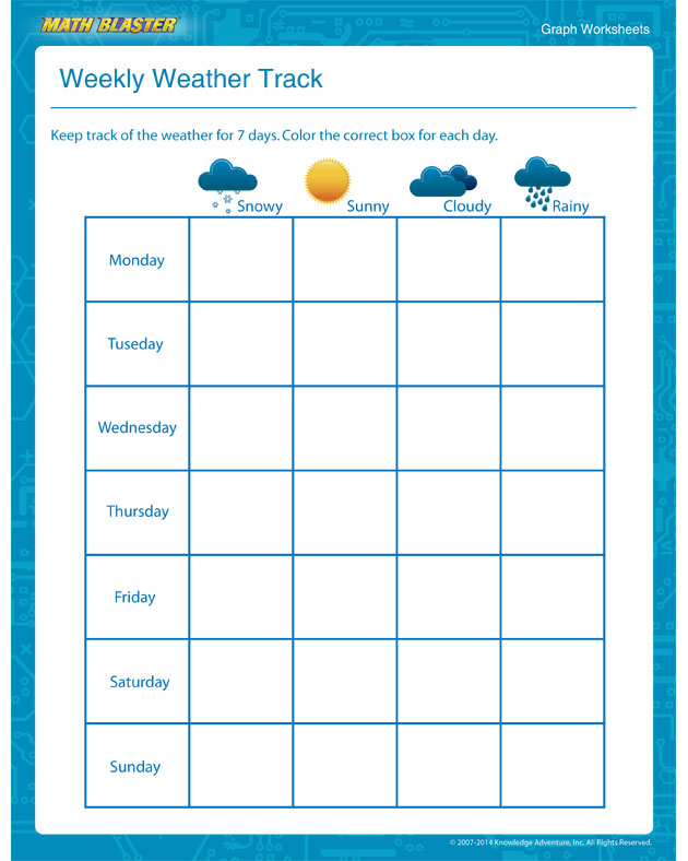 Weekly Weather Track - Use this to Teach Graph to Kids
