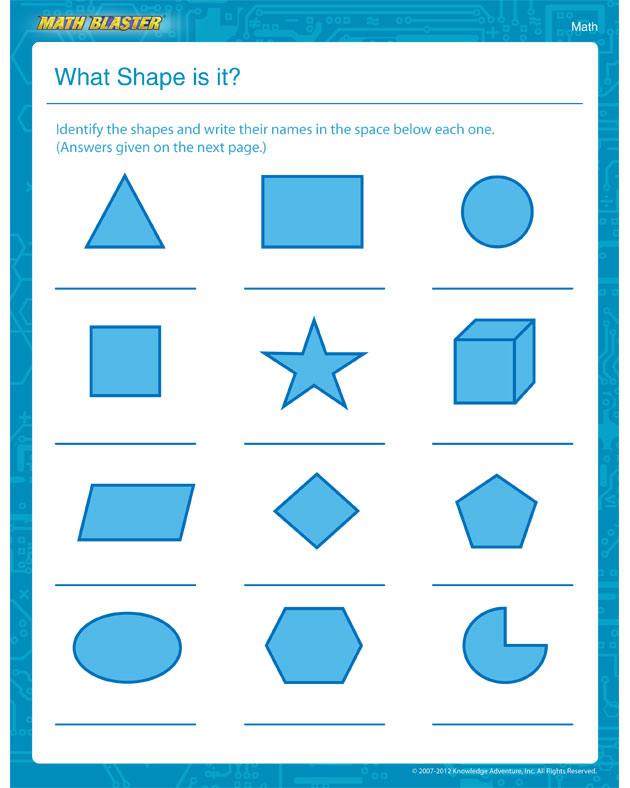What Shape is it? - Math Worksheet for 1st Graders