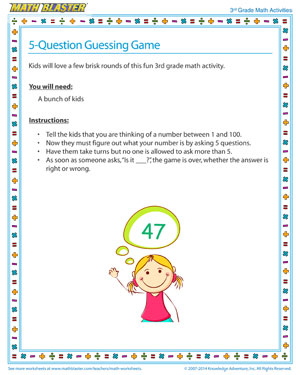 5-Question Guessing Game - Fun Math Activity for your Third Grader