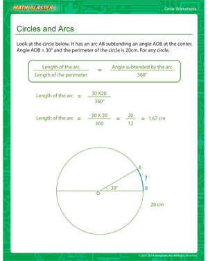 Circles and Arcs - Printable Circle Worksheet for Kids